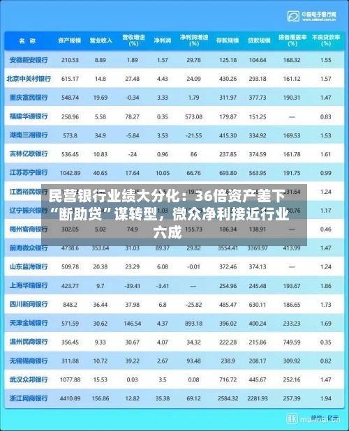 民营银行业绩大分化：36倍资产差下“断助贷”谋转型，微众净利接近行业六成-第2张图片