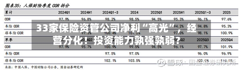 33家保险资管公司净利“高光”	，经营分化！投资能力孰强孰弱？-第3张图片