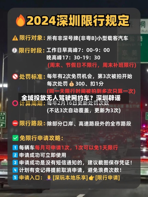 全域投放无人驾驶网约车?深圳辟谣