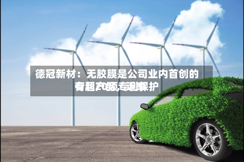 德冠新材:无胶膜是公司业内首创的专利产品,近来
有超20项专利保护